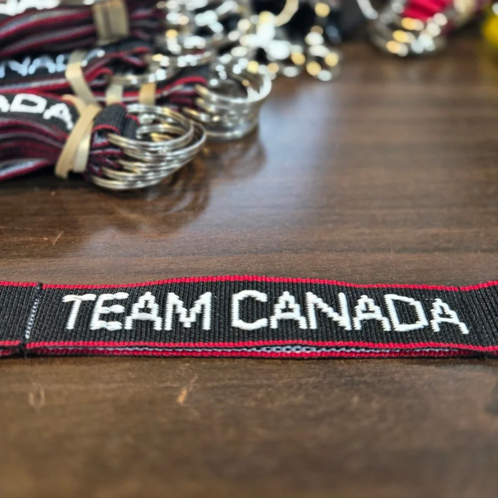 Team Canada Keychain Embroidered Double Sided Keyring Fob
